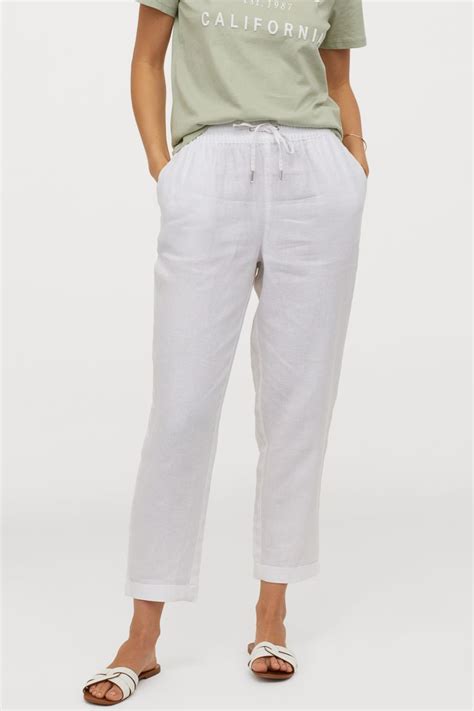 h m linen pants|h&m white linen pants.